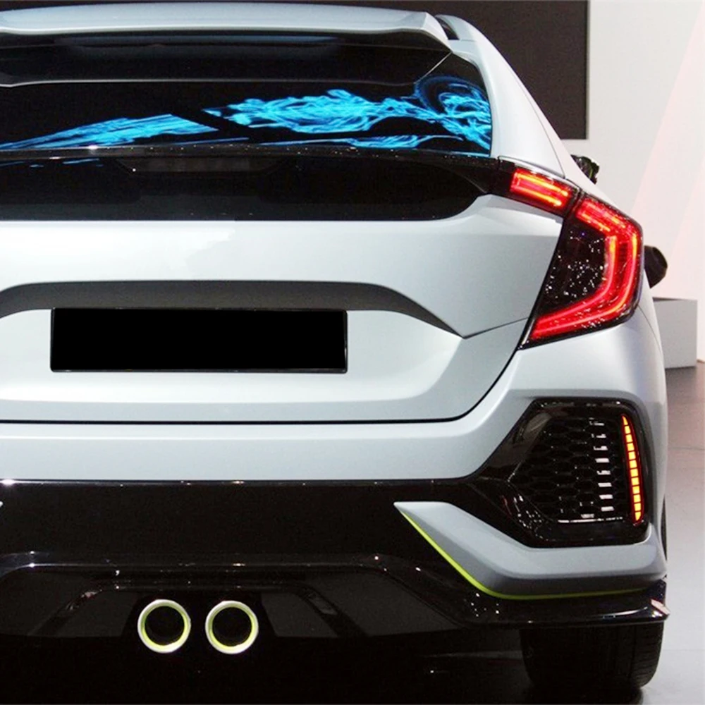 CSGJMY 2 шт. для Honda Civic Тип R 2016 2017 2018 светодиодный задний бампер противотуманная фара