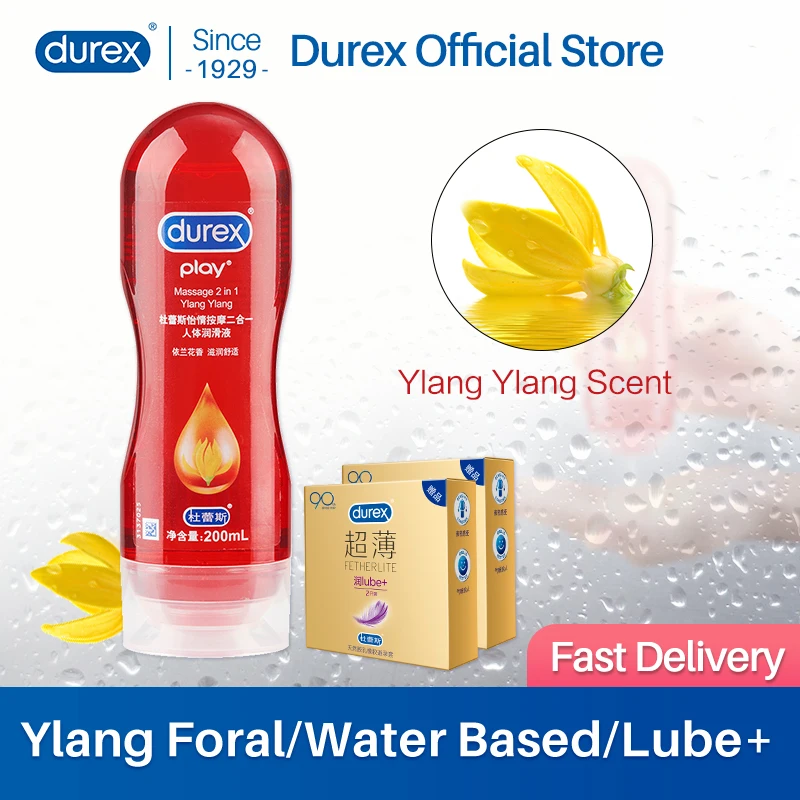 Durex 200 мл лубрикант массаж 2 в 1 чувственная гладкая на водной основе иланг