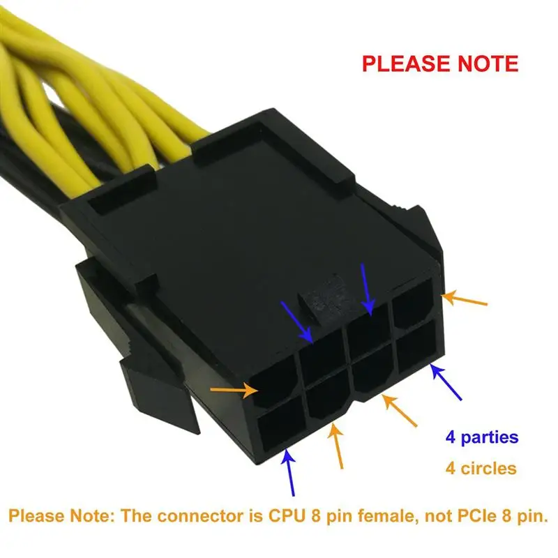 12 шт. EPS CPU 12V 8 Pin to Dual (6 + 2) PCIE адаптер кабель питания|Компьютерные кабели и разъемы| |