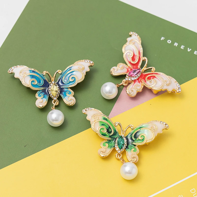 Унисекс Броши Булавки с бабочками RHao синяя эмалированная брошь для женщин и