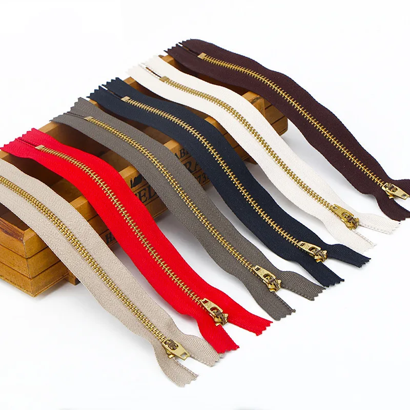 1 шт. Нескользящая металлическая молния с замком 18 см 3 # джинсовые штаны медные