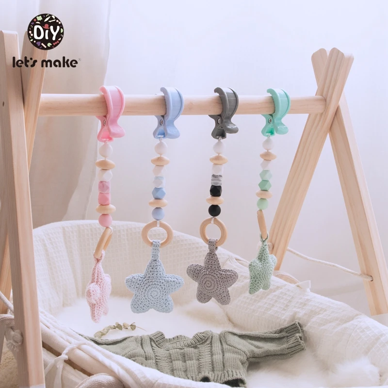 Детские погремушки Let's Make Baby toy 0-12 месяцев мягкие для детей цепочка на колесиках