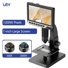 2000x Digital Microscope Camera with Lights Mount USB Mobile Phone Repair Soldering Industrial Microscopes 7 Inch LCD Display