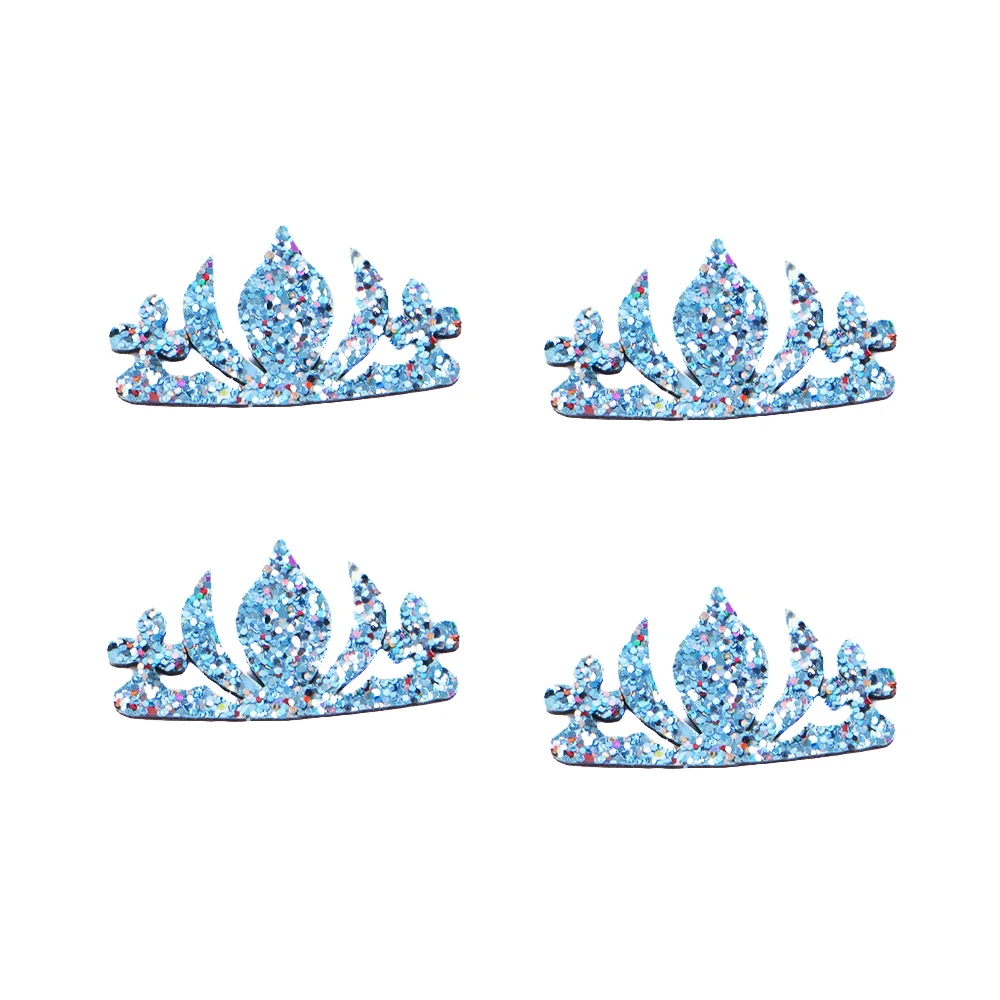 Аппликации в виде короны 10 шт. модные Блестящие нетканые нашивки из войлока