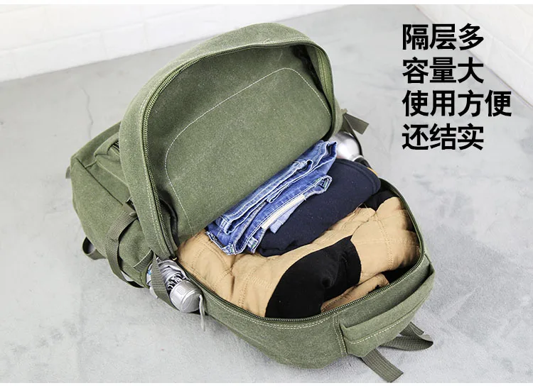 60 liter large capacity canvas backpack male retro sports travel bag mountaineering outdoor student school | Багаж и сумки