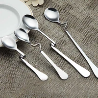 1pcs bend stainless steel coffee spoon ice cream dessert tea spoon for picnic kitchen accessories tableware