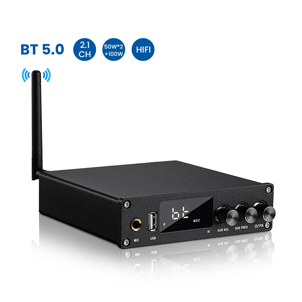 AIYIMA аудио TPA3116 Bluetooth усилитель Hifi стерео 2 1 каналов COAX/OPT/HDMI MIC караоке Amp USB