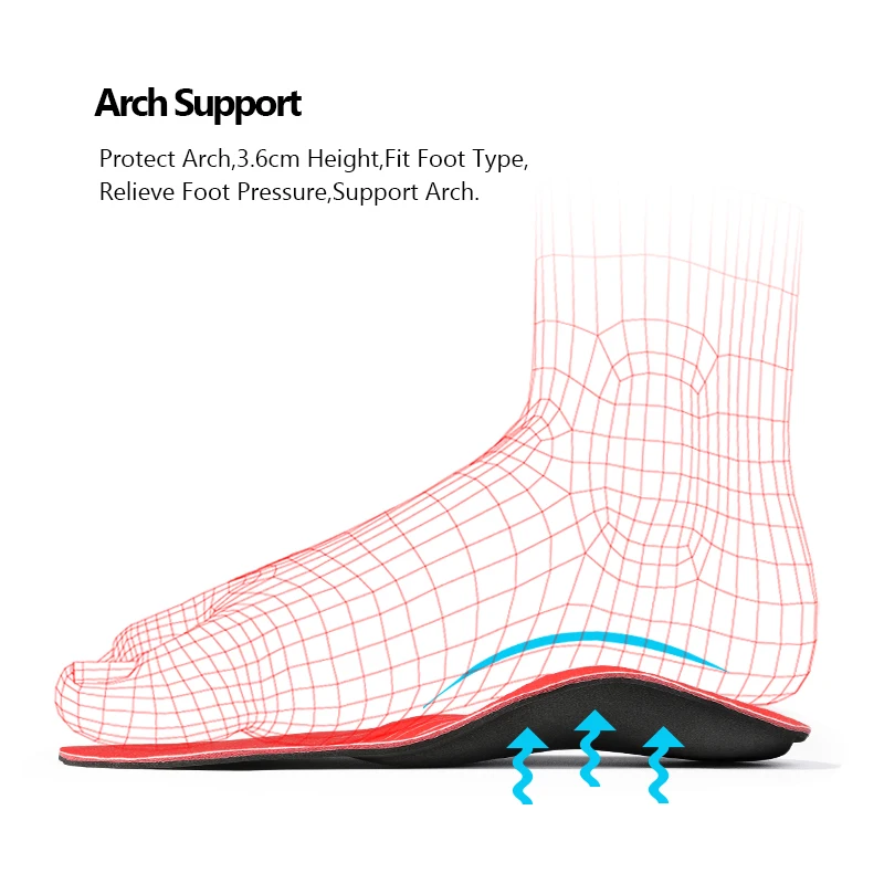 3ANGNI Orthotic Arch Support Shoe Insole Severe Flat Feet Inserts Pad Orthopedic Insoles Heel Plantar Fasciitis Men Woman