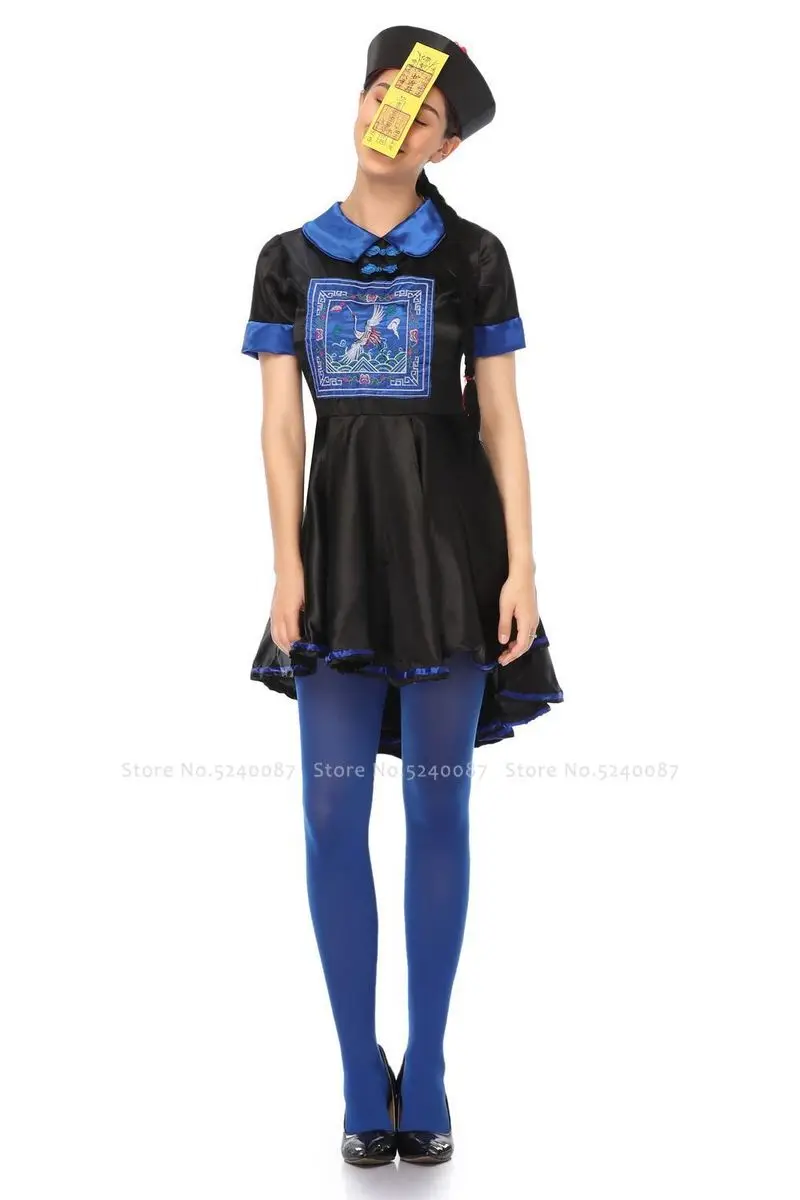 Семейный костюм на Хэллоуин в китайском стиле династии Цин зомби косплей