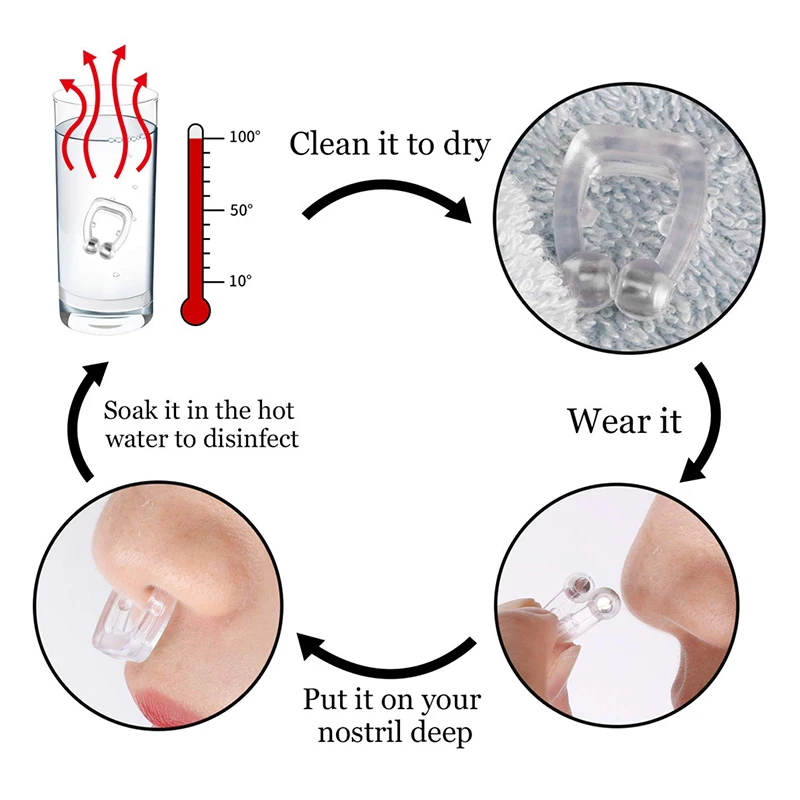 4 шт. силиконовые магнитные клипсы для носа против храпа|Орудия| |