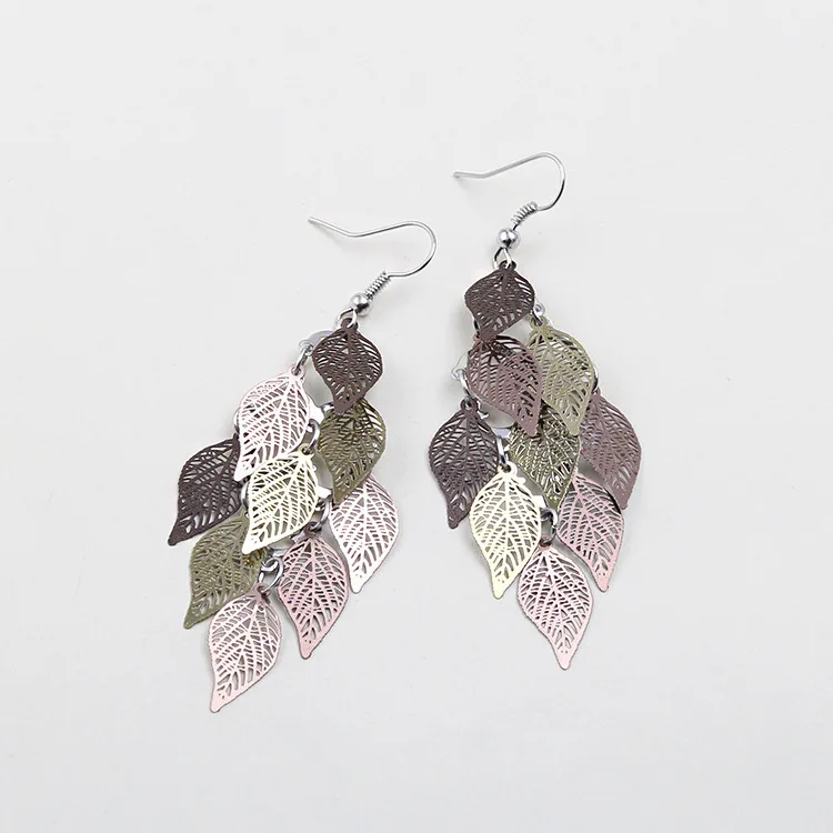 

New Fashion Leaf Earrings Color Small Nine Piece Earrings Jewelry Computer Copper Accessories Jewelry Hot Deal Vintage Womens