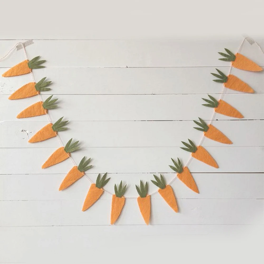 

1 Set Easter Carrot Wall Decorations Party Ornaments Hanging Flag Banner Bunting Simulation Carrot Doll Festivals Pendant
