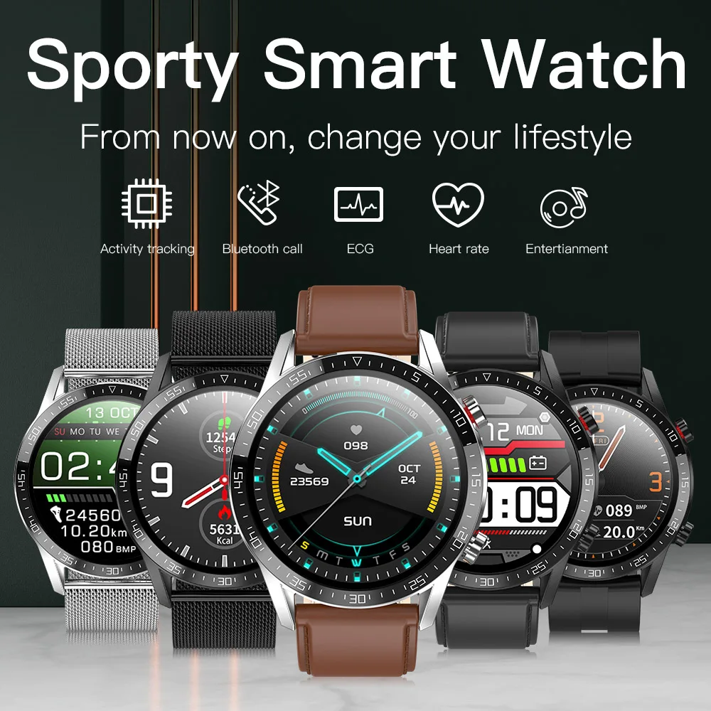 2020 L13 Ecg Смарт-часы для мужчин 24 часа мониторинг сердечного ритма Android спортивный