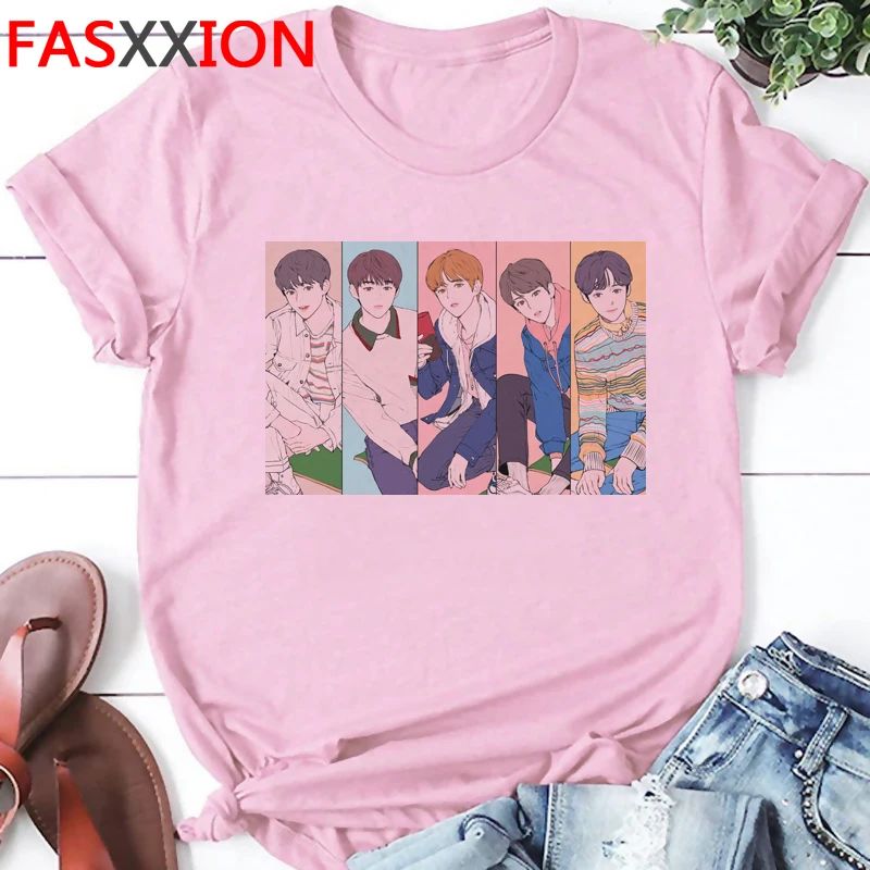 Kpop завтра X вместе с идолом Харадзюку Футболка женская Ullzang Txt Kawaii футболка Милая