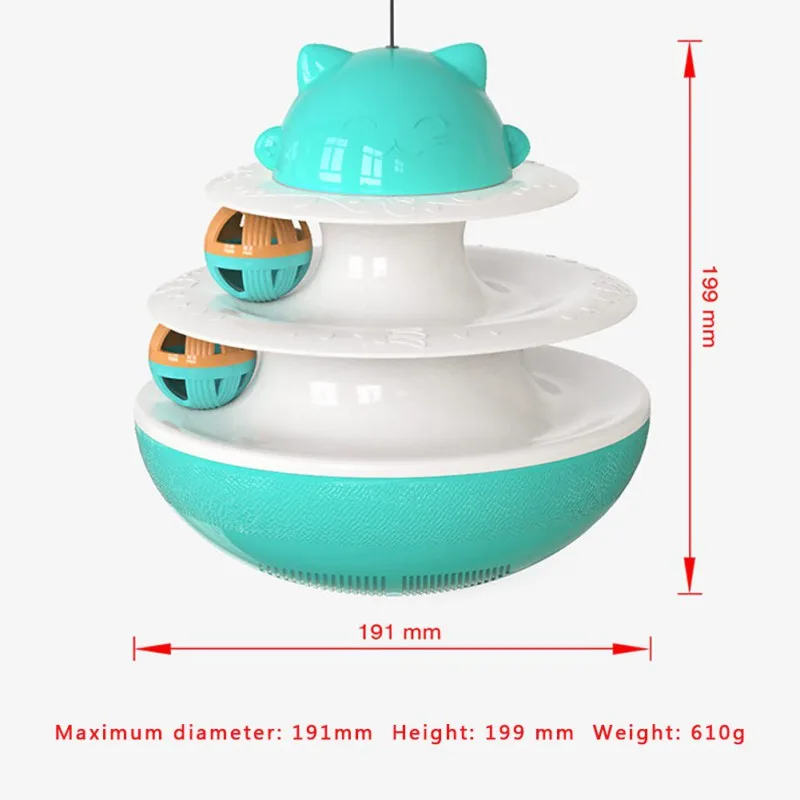 

Pet Cat Toys Self Hi Ouble Track Light Ball Turntable Toy Iq Ball Training Interactive Funny Creative Automatic Cat Playing