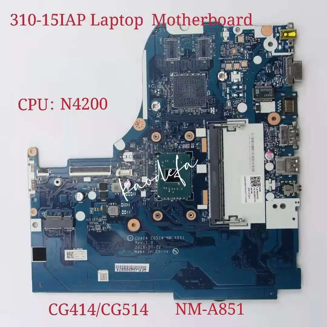 CG414/CG514 NM-A851 для Lenovo Ideapad 310-15IAP материнская плата для ноутбука 80TT CPU:N4200 DDR3 FRU:5B20M52756 5B20M52758 100% ТЕСТ ОК
