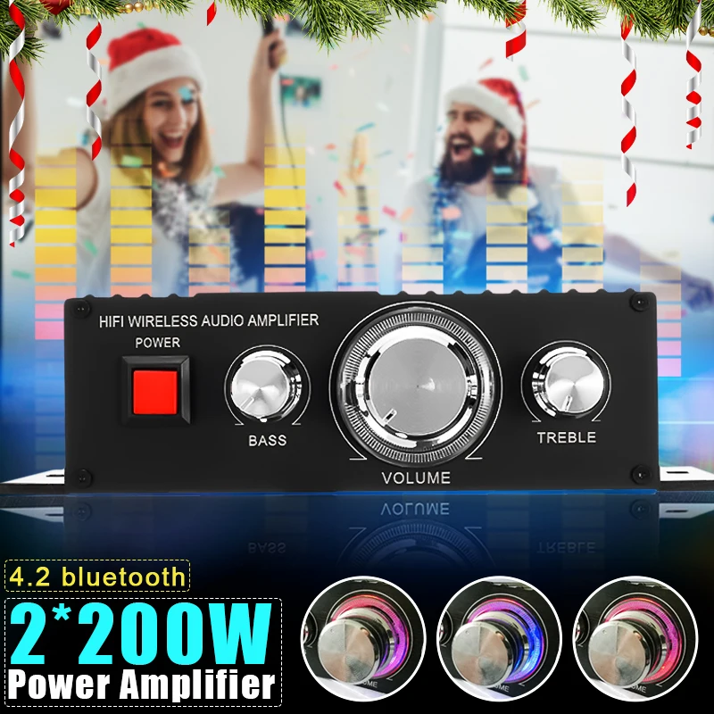 400 Вт 2*200 стерео Hi-Fi автомобильный домашний сабвуфер усилитель звука динамик bluetooth