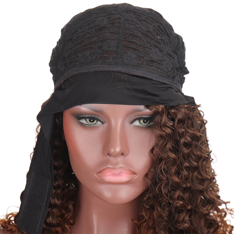 

TALANG Blonde Curly Turban wig Wig Blonde Afro Curly Wigs Synthetic Wig for Fashion Women
