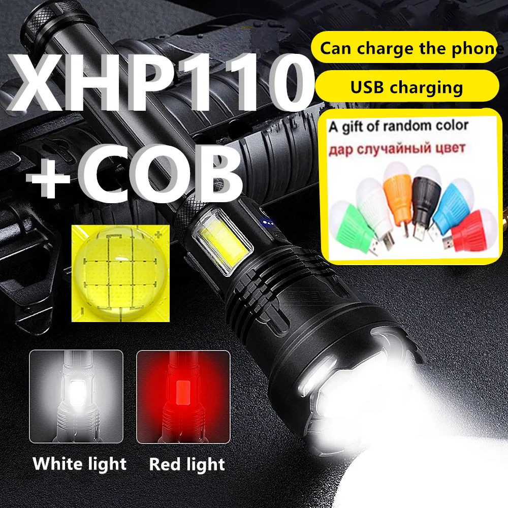 

XHP110 most powerful LED COB flashlight 18650 26650 usb Rechargeable torch light xhp90 work lamp xhp70 xhp99tactical flashlight