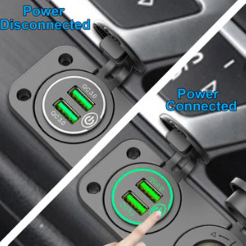 QC 3 0 устройство для автомобиля с двумя портами USB Зарядное C сигарета зажигалка