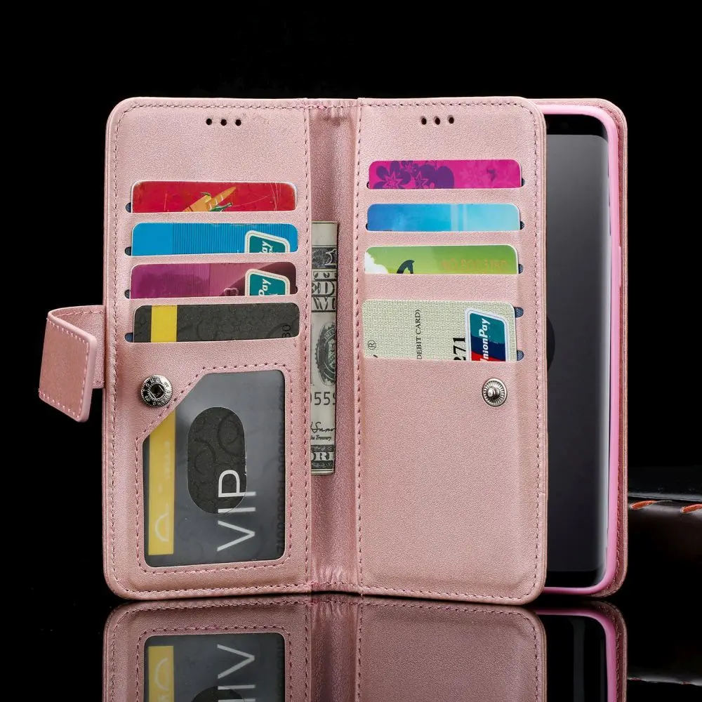 Кожаный чехол бумажник с застежкой молнией для Samsung S20 Ultra Note10 Plus 5G S10E S9 S8 S10 бампер