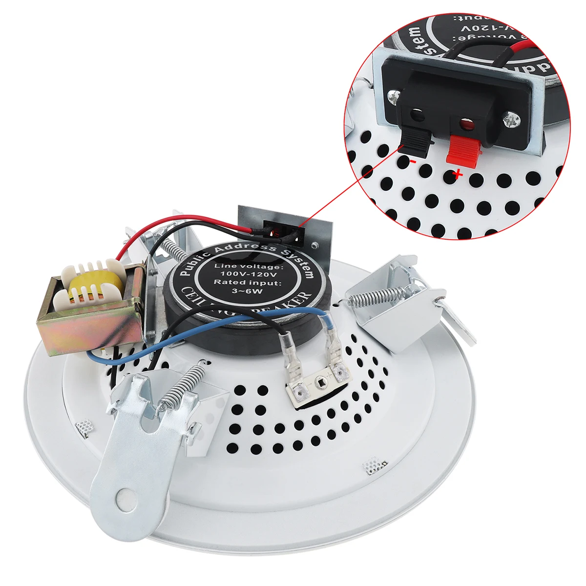 New 6W Surface Mount Metal Microphone Input USB MP3 Player Ceiling Speaker Public Broadcast Background for Home / Supermarket