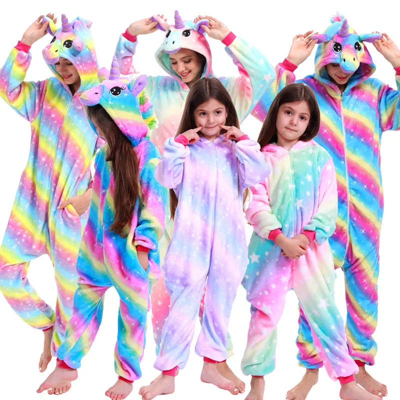2021 фланелевые пижамы-комбинезоны для взрослых в виде единорога женская пижама