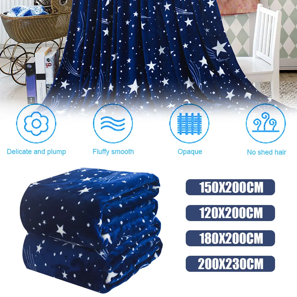 

Blue Stars Blanket Quality High-Density Thickened Lightweight Super Soft Cozy Luxury Bed Blanket All Season Warm For Couch Bed