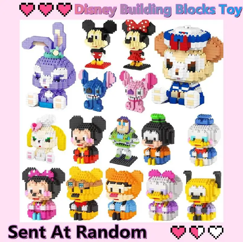 

Disney Particle Assembled Building Blocks 7-12cm Cartoon Mickey Mouse Santa Claus Japanese And American Famous Randomly Shipped