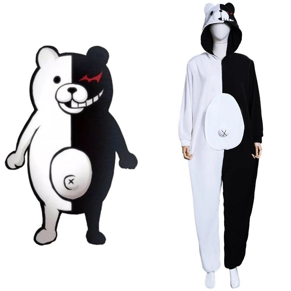 

Danganronpa Dangan Ronpa Monokuma Cosplay Costumes Monomi Pajamas Onesies Sleepwear Adult Halloween Carnival Suit