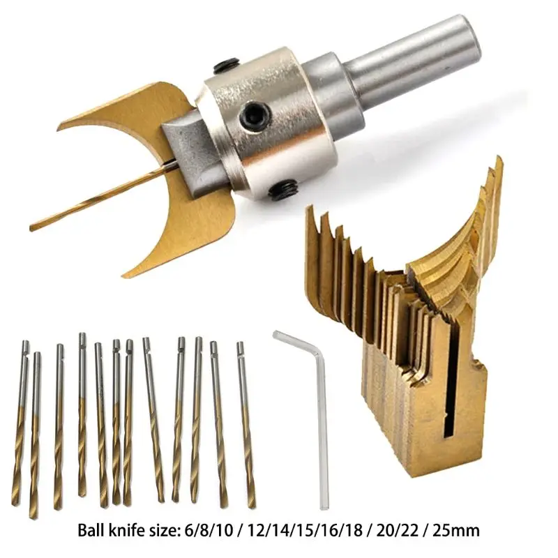 

Carbide Ball Bits Blade Woodworking Milling Cutter Molding Tool Beads Router Bit Drills Set