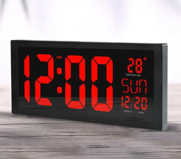 

Large Screen Big Electronic Wall Clock Desktop Led Digital Calendar Clock Thermometer Daylight Saving For Kitchen Clock Mural Eu