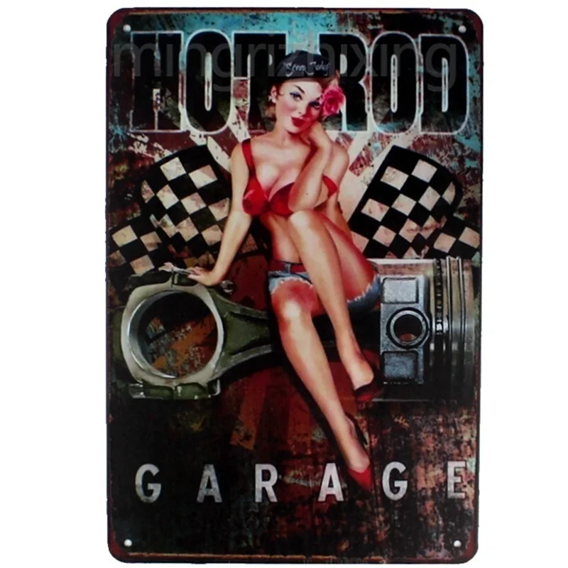 9 Kinds 1 PCS Garage Auto Mechanic Partner Sexy Girl Metal Tin Sign Wall Vintage Decorative Plate 30*20cm | Дом и сад