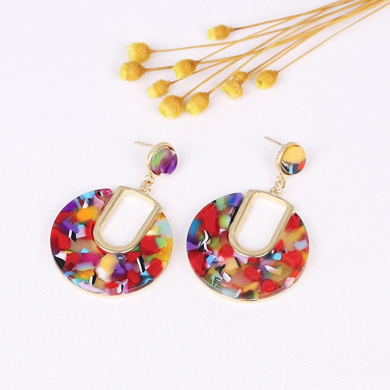 

Agustina new Acrylic earrings women drop earrings Brincos 2021 fashion Colorful Resin jewelry korean simple Earings Accessories