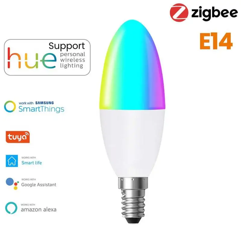 

Tuya Smart Wifi светодиодные лампы E14 LED лампы в форме свечи Цвет Крытый неоновая вывеска для организаций и магазинов светильник лампа RGB ленты с ко...