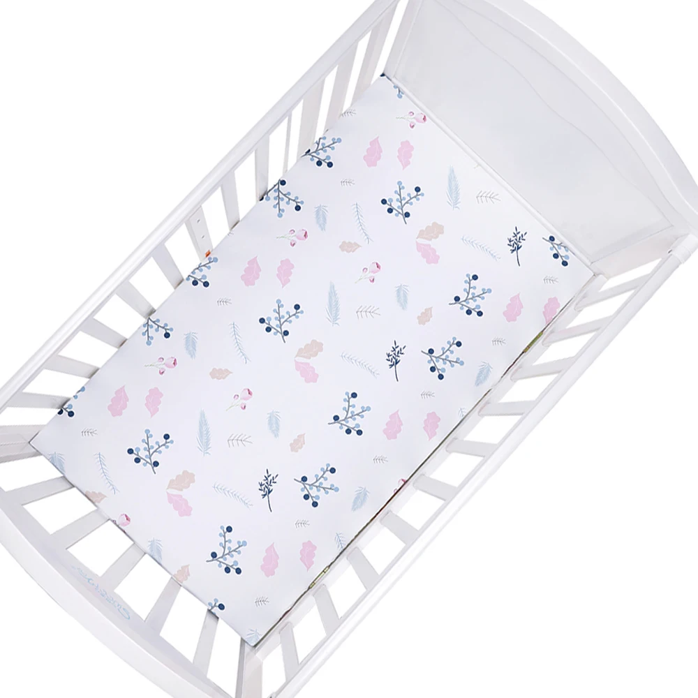 

Baby Fitted Sheet Crib Bedding Child Mattress Cover Newborn Knitted Cot Soft Breathable Bedspread Protector Bedsheet on Elastic
