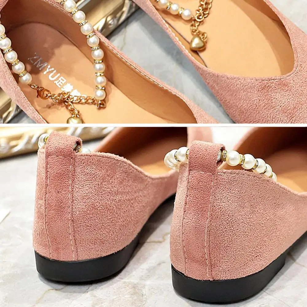 Туфли женские однотонные с острым носком заостренный носок плоская подошва