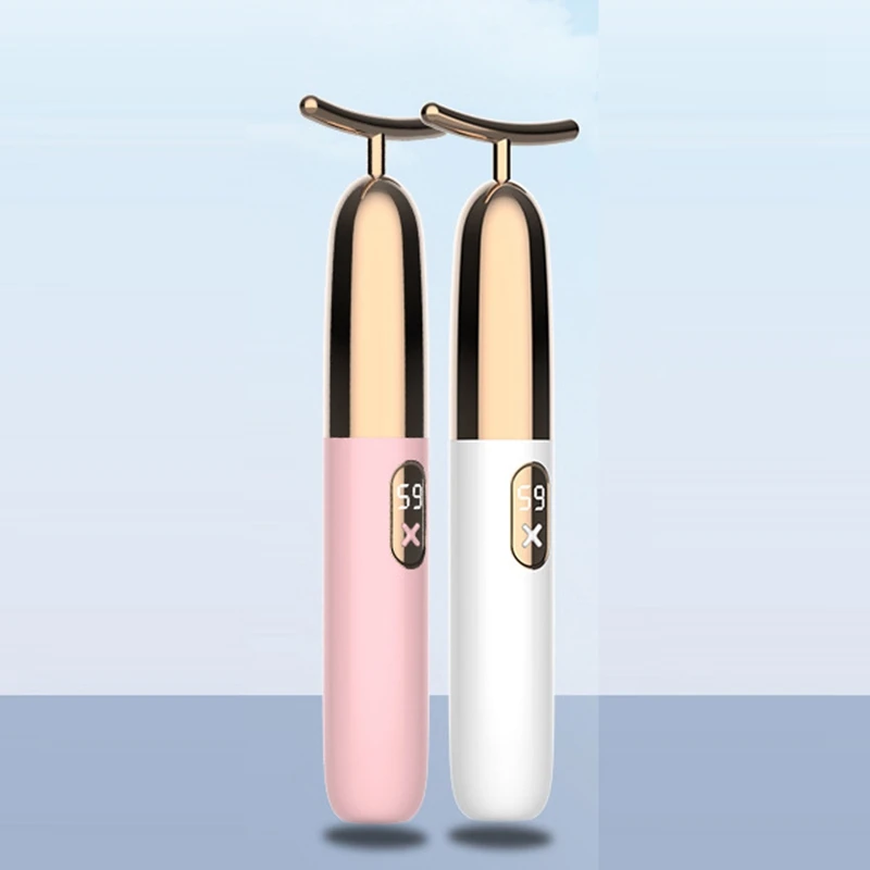 

2In1 Heated Eyelash Curler T-Shaped Facial Massager Electric Eyelash Curlers Rechargeable Face Lift Bar Roller