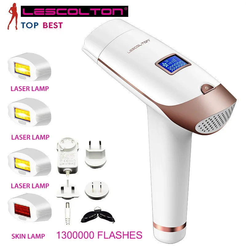Лазерный эпилятор Lescolton IPL 4 в 1 1300000 вспышек LCD дисплей триммер для зоны бикини