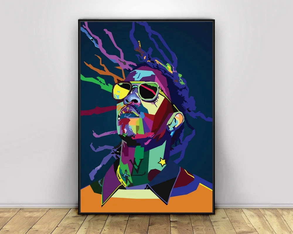 

Художественный постер Young Thug Pop Art в стиле хип-хоп, Постер музыкальной певицы, настенная живопись на холсте, домашний декор, холст, печать (без ...