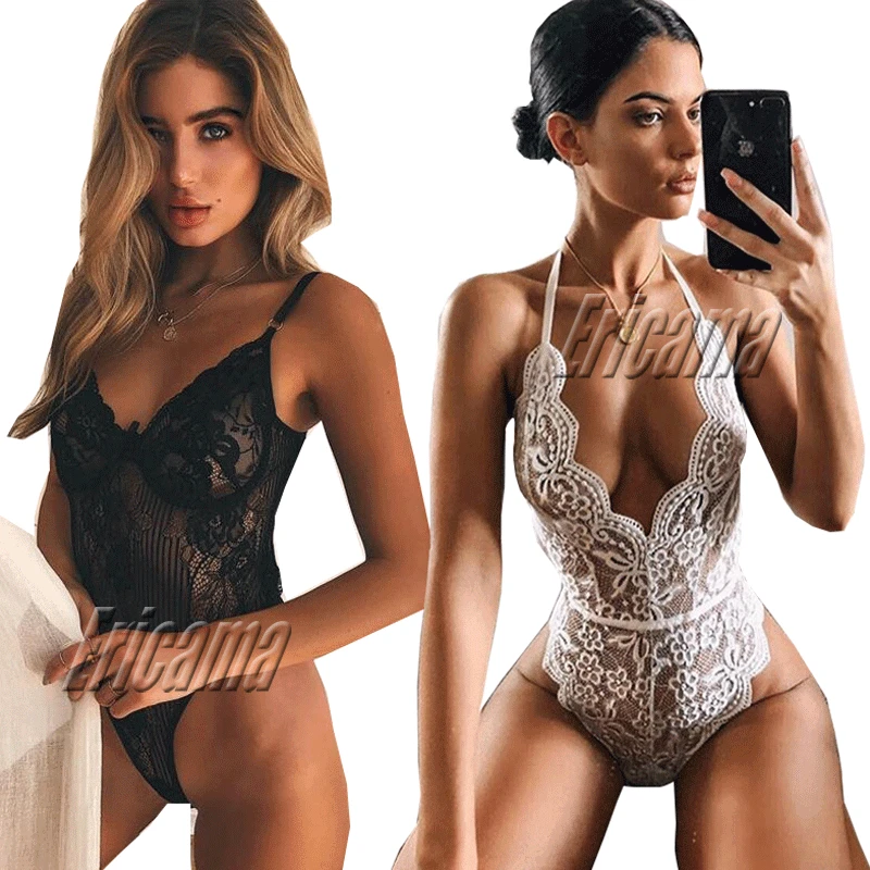 Сексуальное женское белье с прозрачными кружевами черно белое нижнее