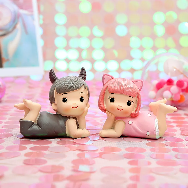Baking cake decoration ornaments Prince Princess character home resin craft Children's birthday gift | Дом и сад