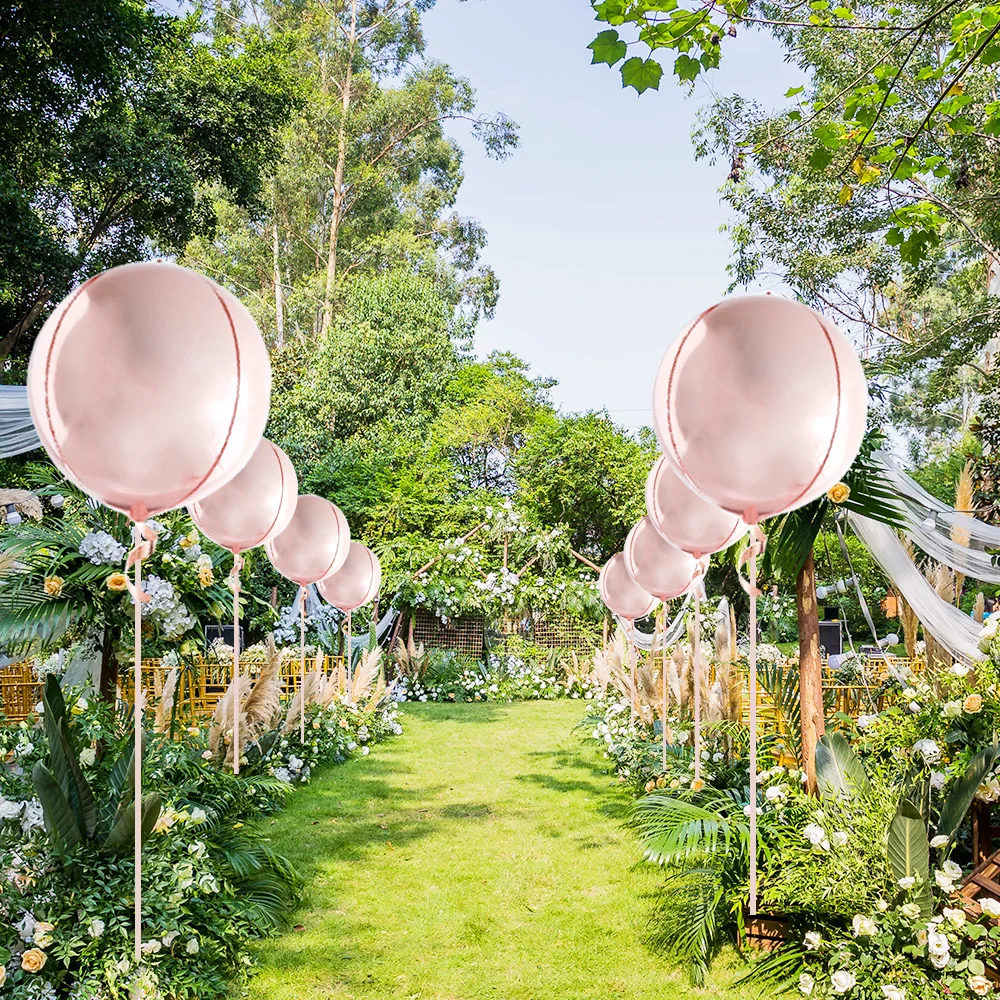 6 шт. 22 дюйма розовые золотые большие шары 4D 360 градусов круглые металлические