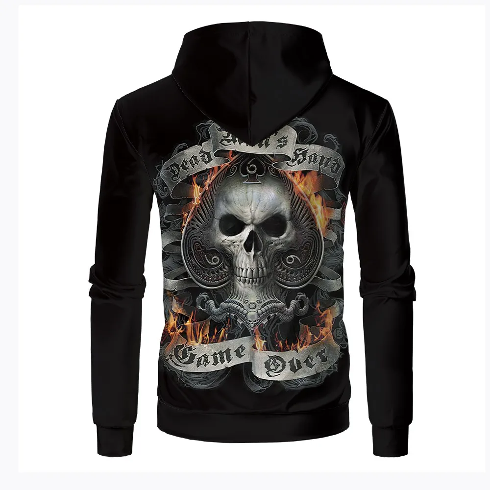 Новая толстовка с капюшоном ужасным принтом 3d Толстовка черепом супер крутая