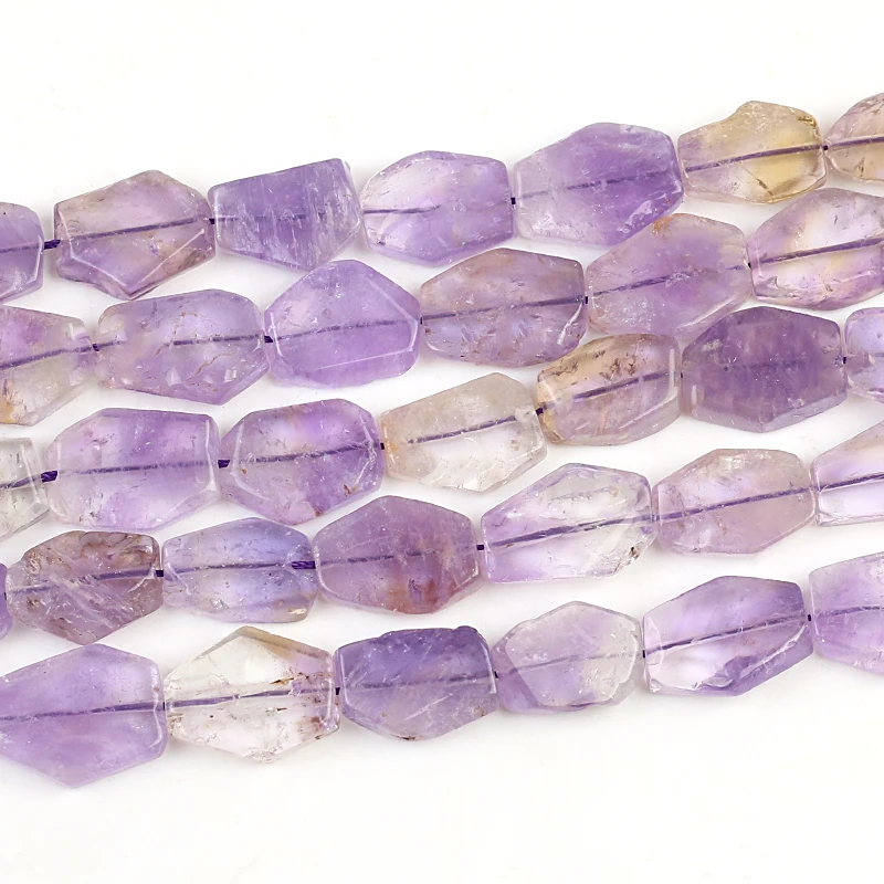 

Бусины шестигранные желтые для изготовления ювелирных изделий, 15x20 мм, камень аметист шт.