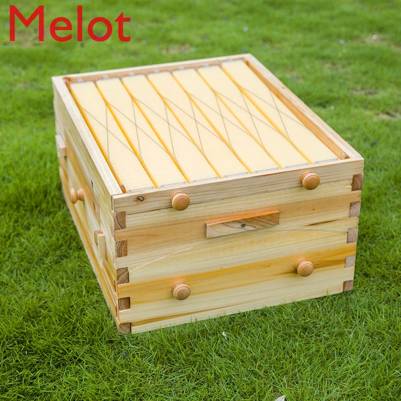 Smart automatic Wooden Beehive honey flowing Bee Hive with 7 PCS plastic beehive Frames good choice for home garden | Дом и сад