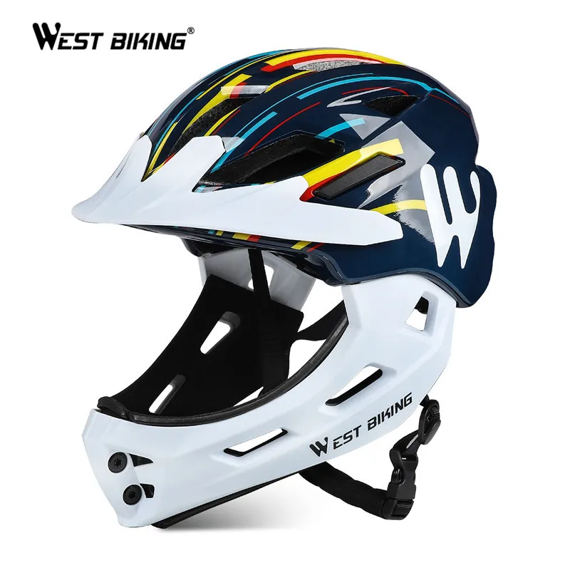 WEST BIKING/детский шлем с полной защитой лица горный MTB дорожный велосипедный Съемный