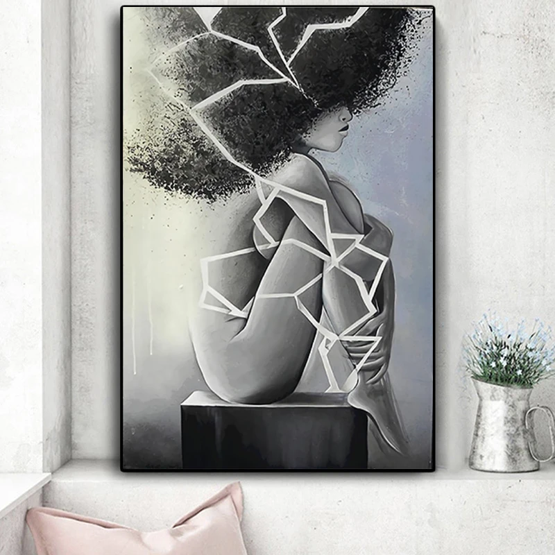 

Modrem Black and White Abstract Woman Canvas Paintings Print and Posters Wall Art Picture for Bedroom Room Home Dercor