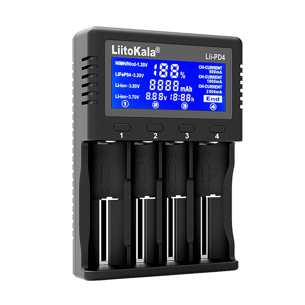 Подлинная / оригинальная Liitokala Lii-PD4 3 7 В 2 1 батарея умное зарядное устройство
