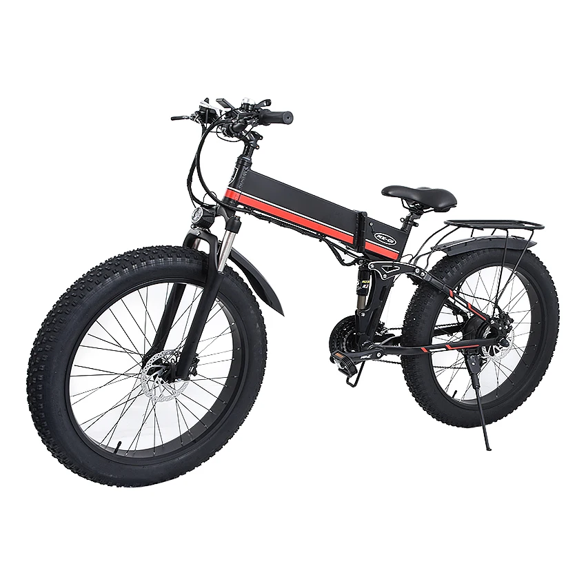 Verkaufen Elektrische Bike 1000W Neue Super Ebene Schnee Bike Elektro Fahrrad Klapp Ebike 48V 12,8 Ah Elektrische Fahrrad 26 Zoll Fett Reifen E Bike